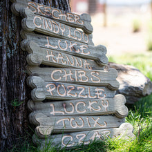 Load image into Gallery viewer, Hand Carved Cedar Dog Name Bone