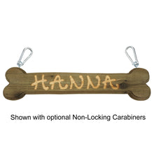 Load image into Gallery viewer, Hand Carved Cedar Dog Name Bone