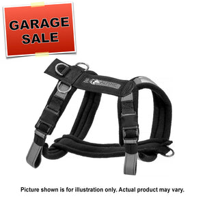#019 - Urban Trail Adjustable Harness - BLACK - 30 x 38, MR: 15 - Stainless Steel Main Pull Center and No-Pull Front D-rings, Nylon Pack Cloth and Grab Handle (Garage Sale Item)